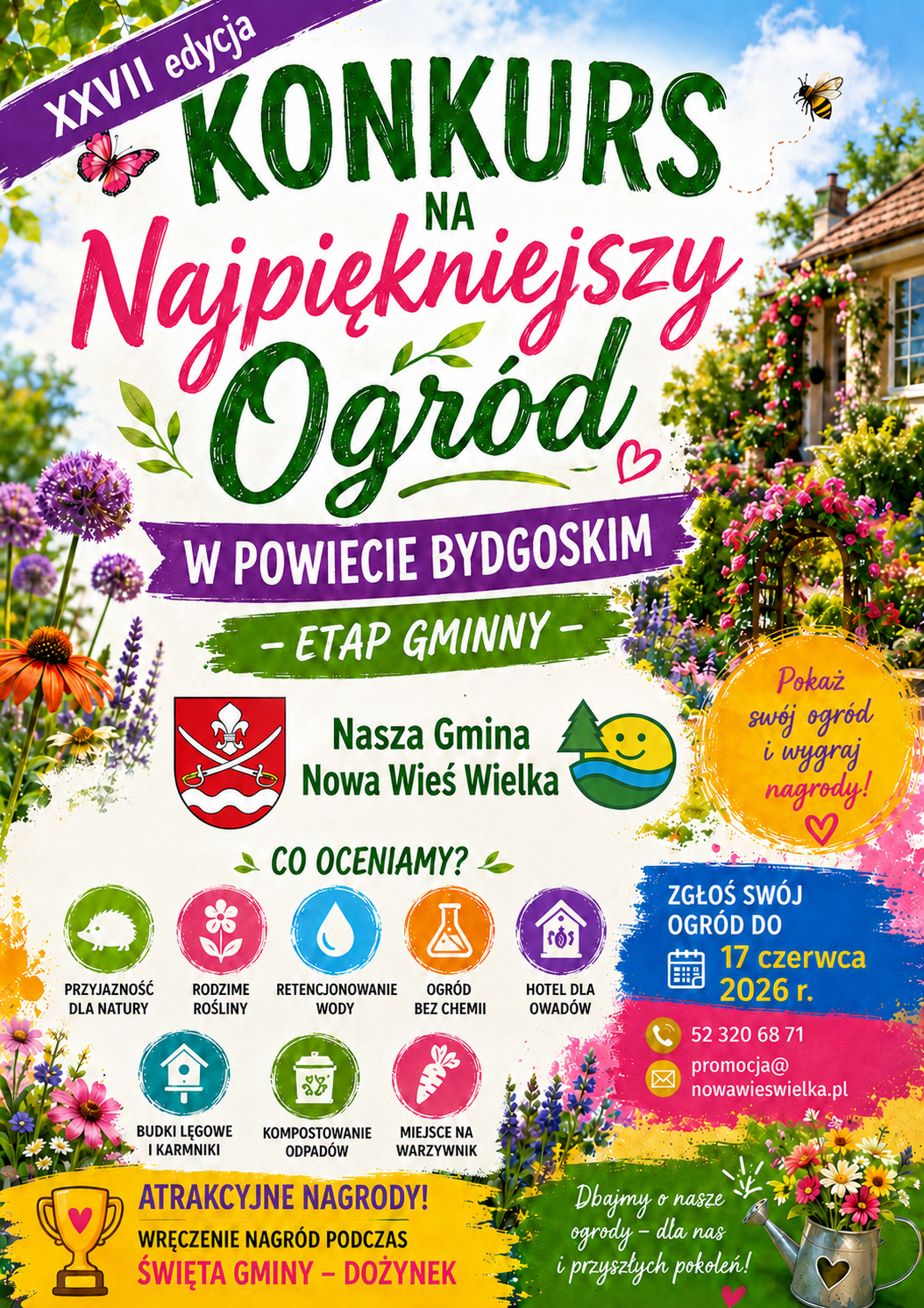 Plakat konkurs Zgłoś sw&oacute;j ogr&oacute;d