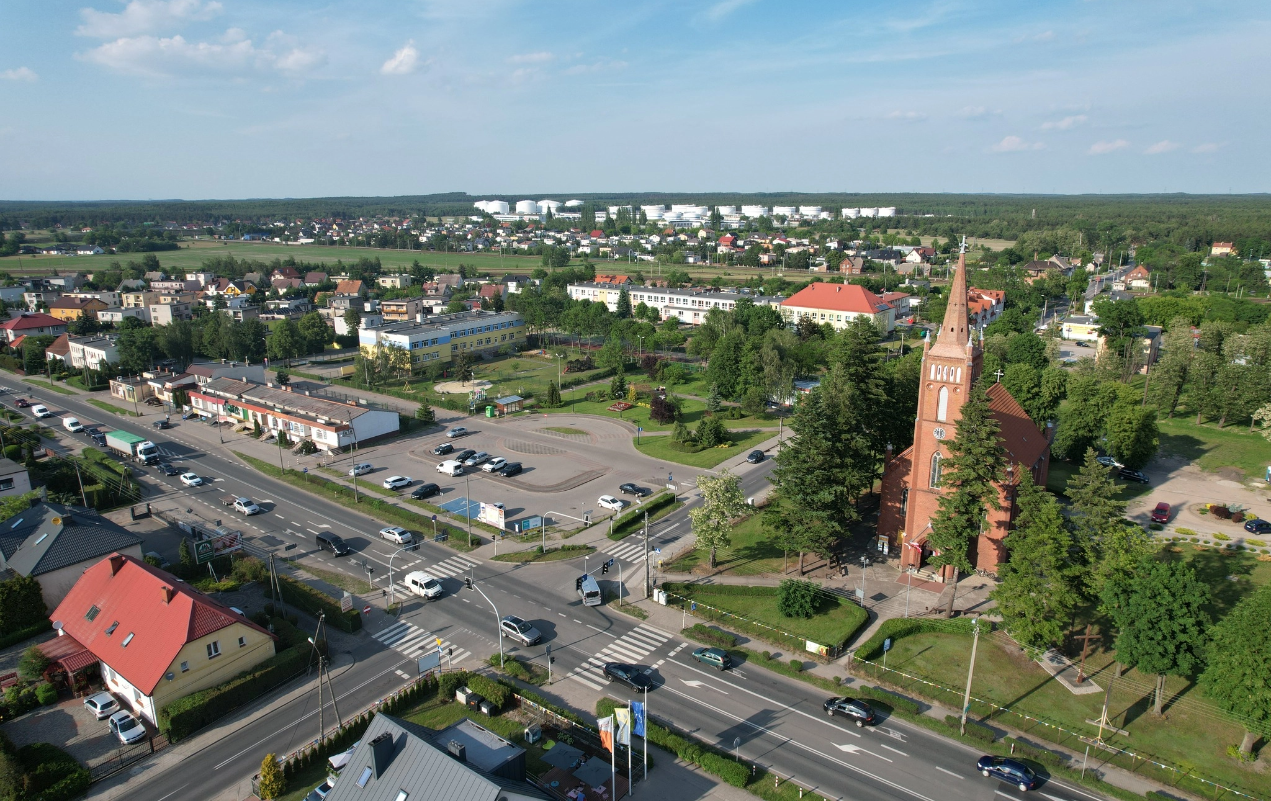 Zdjęcie miasta z&nbsp;g&oacute;ry, widok na&nbsp;park.