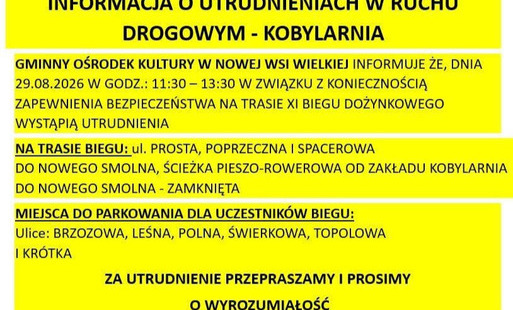 Informacja o utrudnieniu w ruchu