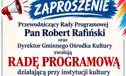 Zdjęcie do Zapraszamy na radę programową Gminnego Ośrodka Kultury w Nowej Wsi Wielkiej