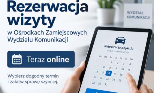 Zdjęcie do W Wydziale Komunikacji zarezerwujesz wizytę elektronicznie 