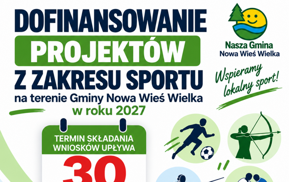 Termin składania wniosków o dofinansowanie projektów sportowych na 2027 r. upływa 30 września 2026 r.